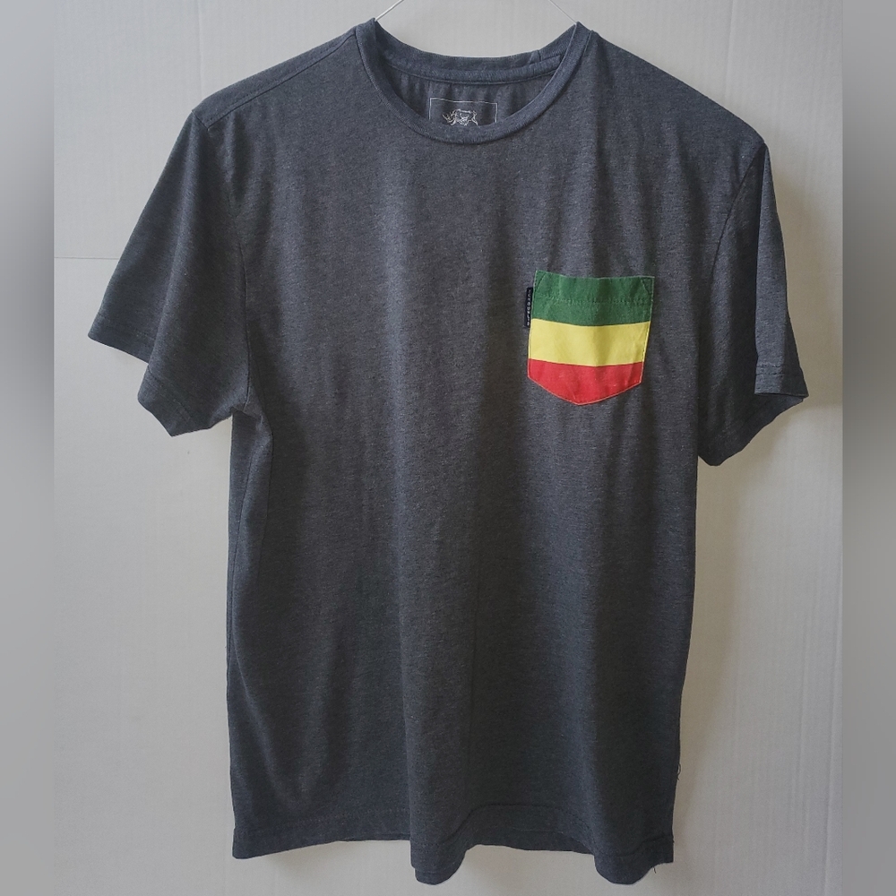 Ecko Unltd Men's Gray T-Shirt with Multicolor Pocket Sz Med